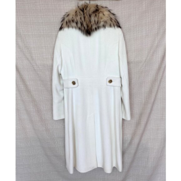 VINTAGE Anne Klein Y2K Angora Wool Coat Fur Collar Cozy Soft Warm Coat … - Picture 4 of 16